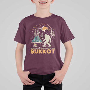 Funny Sukkot T Shirt For Kid I've Waited All Year For Sukkot Bigfoot Jewish Holiday TS09 Maroon Print Your Wear