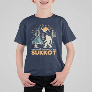 Funny Sukkot T Shirt For Kid I've Waited All Year For Sukkot Bigfoot Jewish Holiday TS09 Navy Print Your Wear