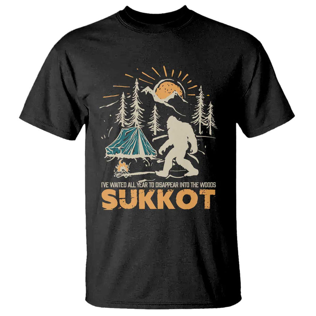 Funny Sukkot T Shirt I've Waited All Year For Sukkot Bigfoot Jewish Holiday TS09 Black Print Your Wear