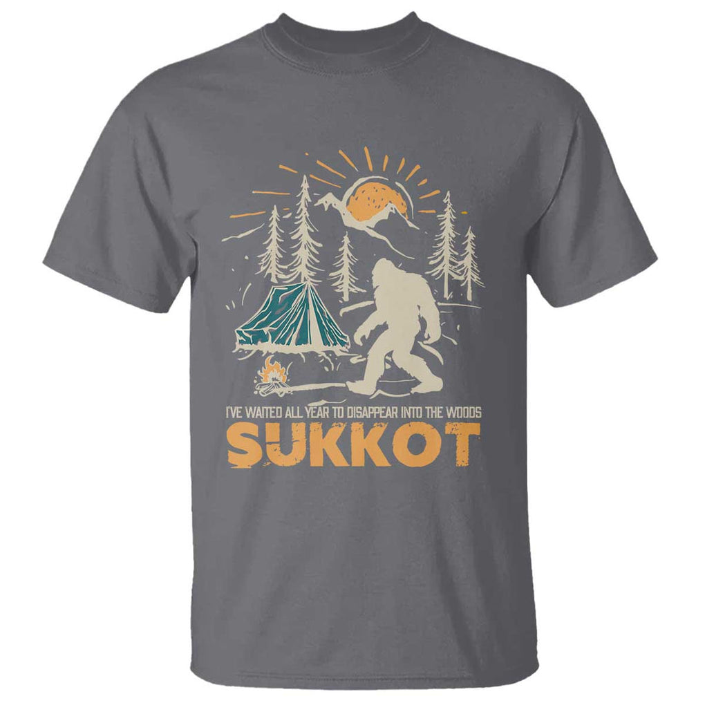 Funny Sukkot T Shirt I've Waited All Year For Sukkot Bigfoot Jewish Holiday TS09 Charcoal Print Your Wear