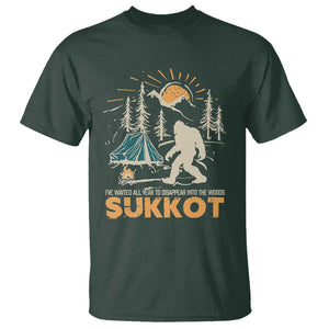 Funny Sukkot T Shirt I've Waited All Year For Sukkot Bigfoot Jewish Holiday TS09 Dark Forest Green Print Your Wear