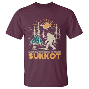 Funny Sukkot T Shirt I've Waited All Year For Sukkot Bigfoot Jewish Holiday TS09 Maroon Print Your Wear