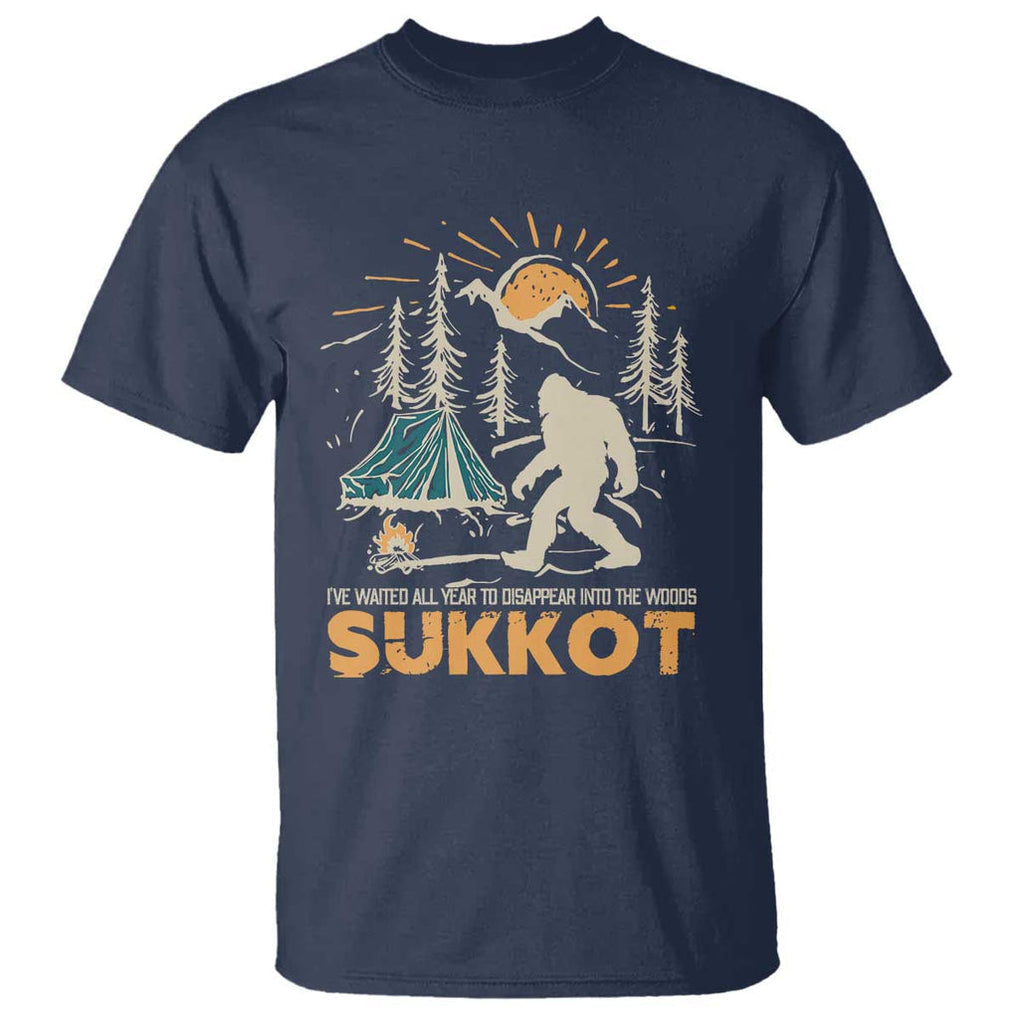Funny Sukkot T Shirt I've Waited All Year For Sukkot Bigfoot Jewish Holiday TS09 Navy Print Your Wear