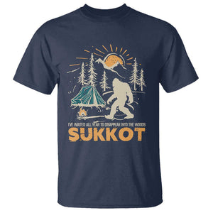 Funny Sukkot T Shirt I've Waited All Year For Sukkot Bigfoot Jewish Holiday TS09 Navy Print Your Wear