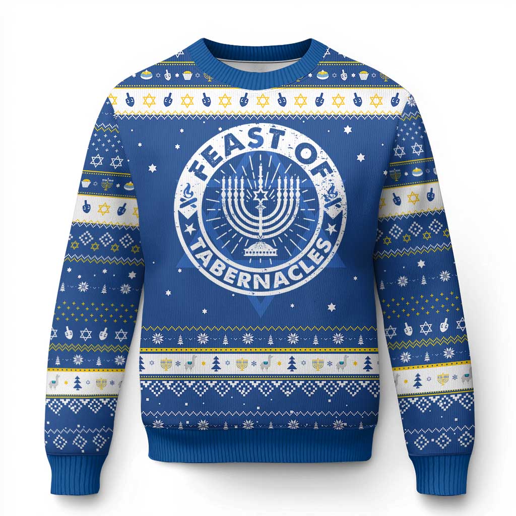 Sukkot Hanukkah Ugly Sweater Feast of Tabernacles Jewish Holiday TS09 Blue White Print Your Wear