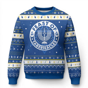 Sukkot Hanukkah Ugly Sweater Feast of Tabernacles Jewish Holiday TS09 Blue White Print Your Wear