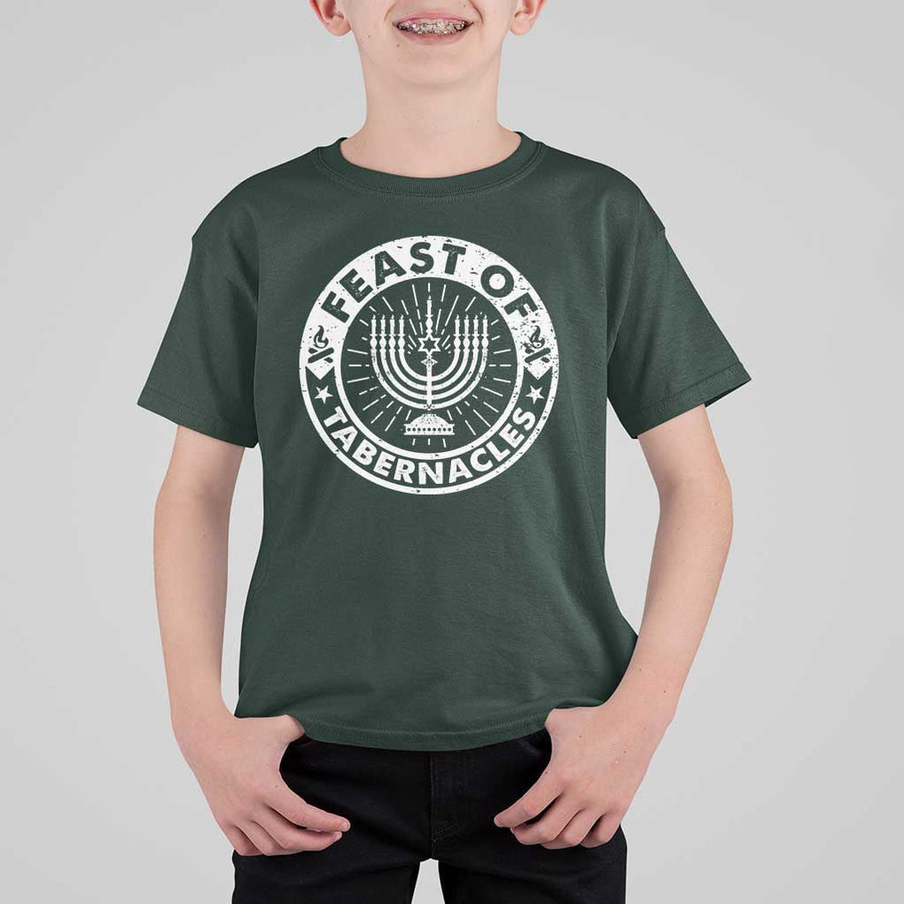 Sukkot T Shirt For Kid Feast of Tabernacles Jewish Holiday TS09 Dark Forest Green Print Your Wear