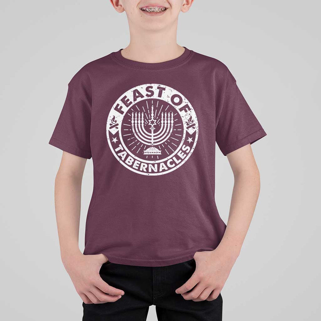 Sukkot T Shirt For Kid Feast of Tabernacles Jewish Holiday TS09 Maroon Print Your Wear
