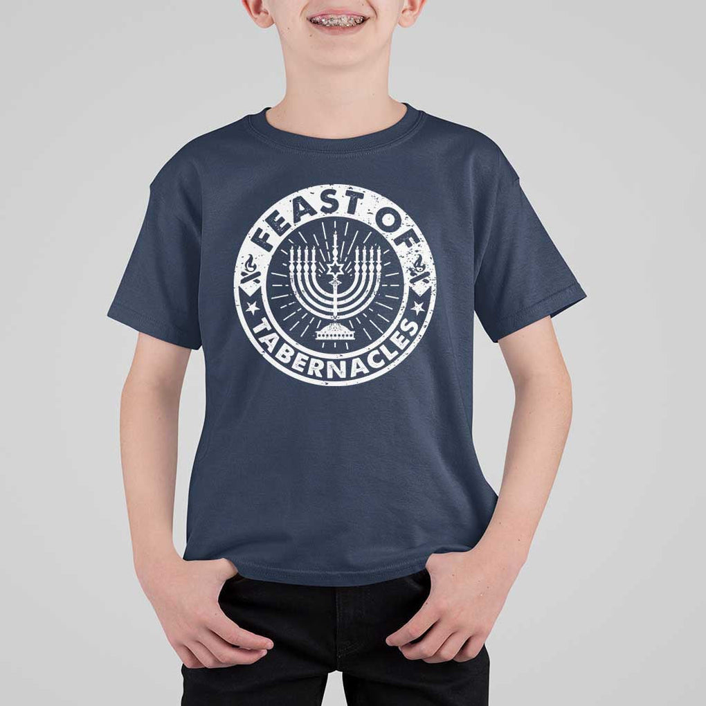 Sukkot T Shirt For Kid Feast of Tabernacles Jewish Holiday TS09 Navy Print Your Wear