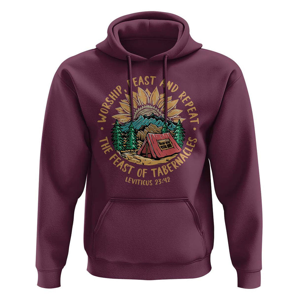 Sukkot Hoodie The Feast of Tabernacles Jewish Holiday TS09 Maroon Print Your Wear