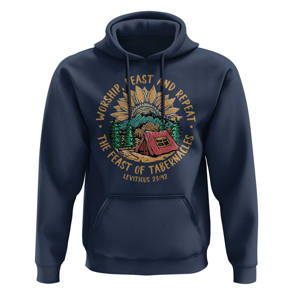 Sukkot Hoodie The Feast of Tabernacles Jewish Holiday TS09 Navy Print Your Wear