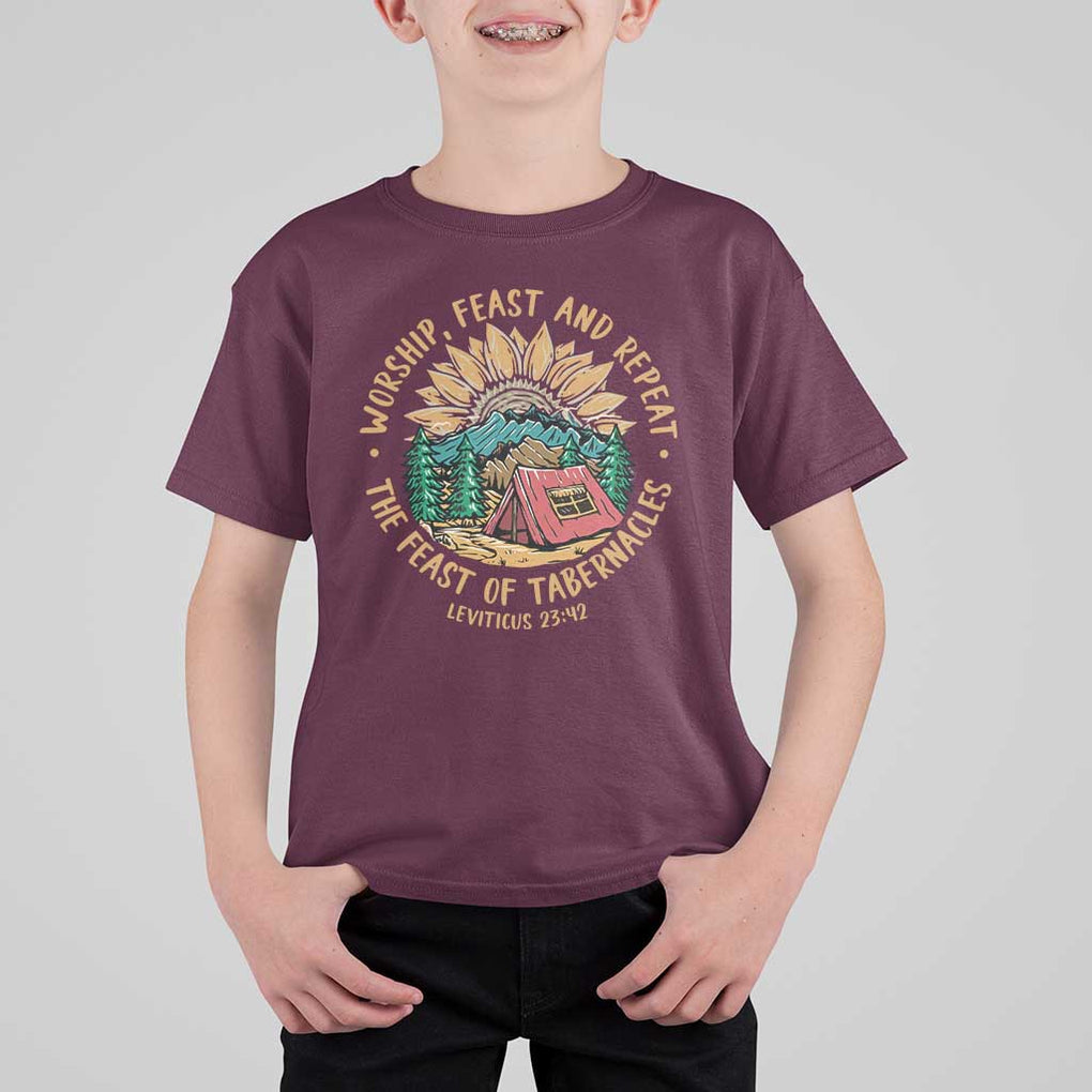 Sukkot T Shirt For Kid The Feast of Tabernacles Jewish Holiday TS09 Maroon Print Your Wear
