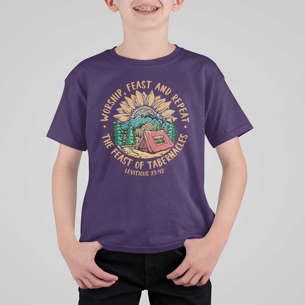 Sukkot T Shirt For Kid The Feast of Tabernacles Jewish Holiday TS09 Purple Print Your Wear