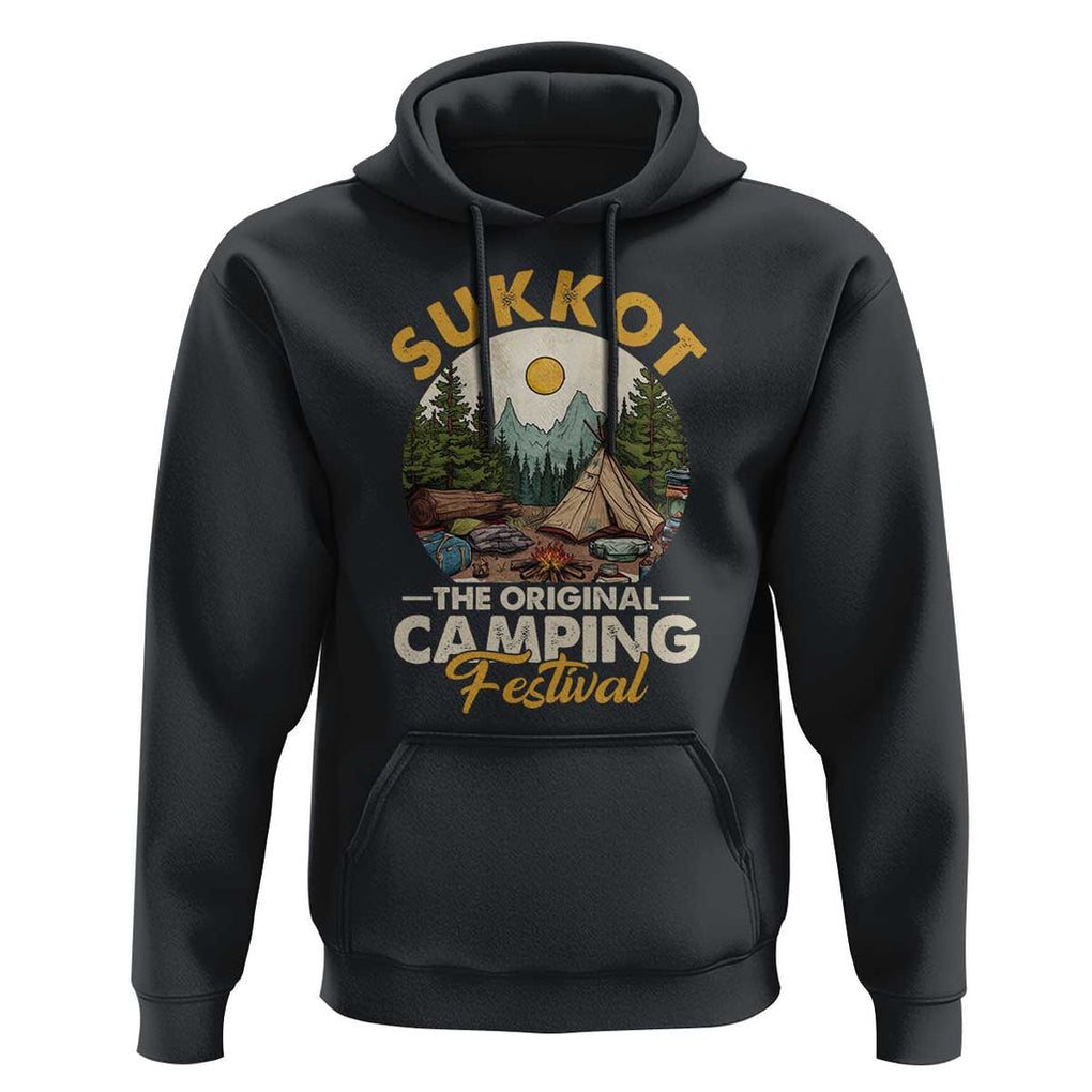 Sukkot Hoodie The Original Camping Festival Vintage Jewish Holiday TS09 Black Print Your Wear