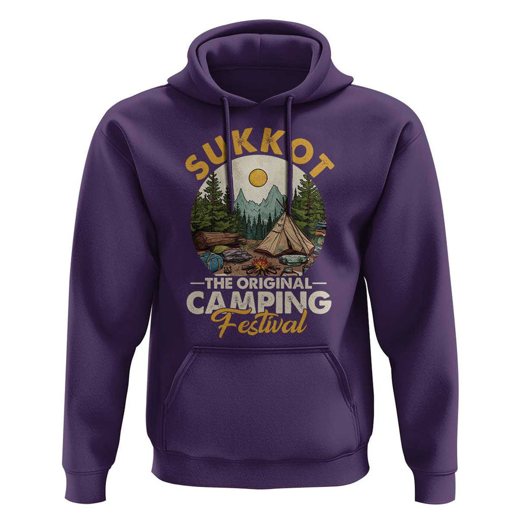Sukkot Hoodie The Original Camping Festival Vintage Jewish Holiday TS09 Purple Print Your Wear