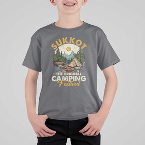 Sukkot T Shirt For Kid The Original Camping Festival Vintage Jewish Holiday TS09 Charcoal Print Your Wear