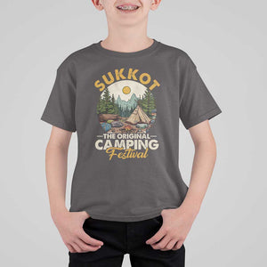 Sukkot T Shirt For Kid The Original Camping Festival Vintage Jewish Holiday TS09 Dark Chocolate Print Your Wear