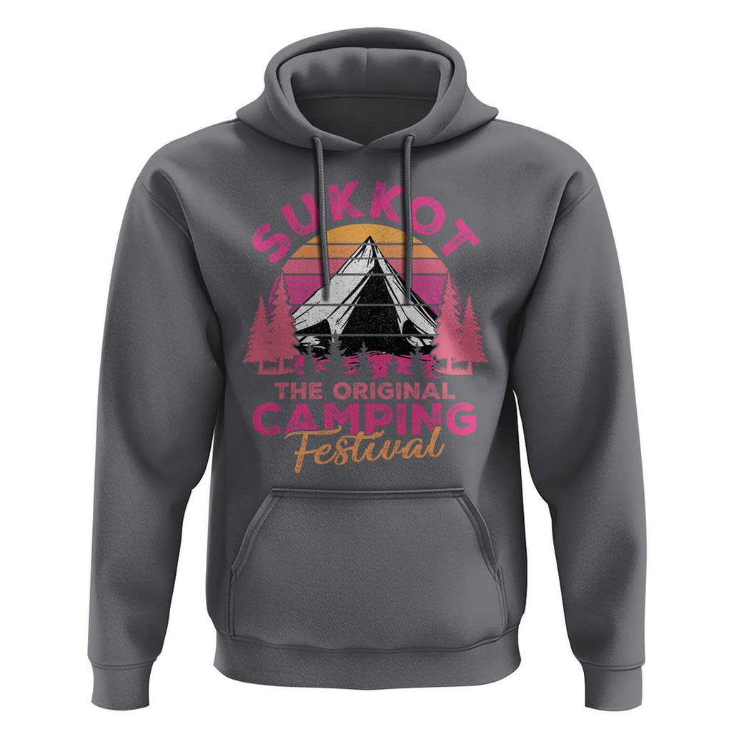 Sukkot Hoodie The Original Camping Festival Jewish Holiday TS09 Charcoal Print Your Wear