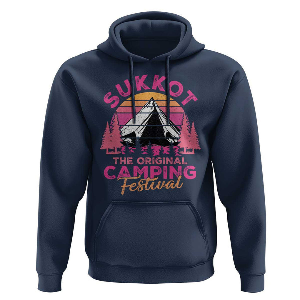 Sukkot Hoodie The Original Camping Festival Jewish Holiday TS09 Navy Print Your Wear