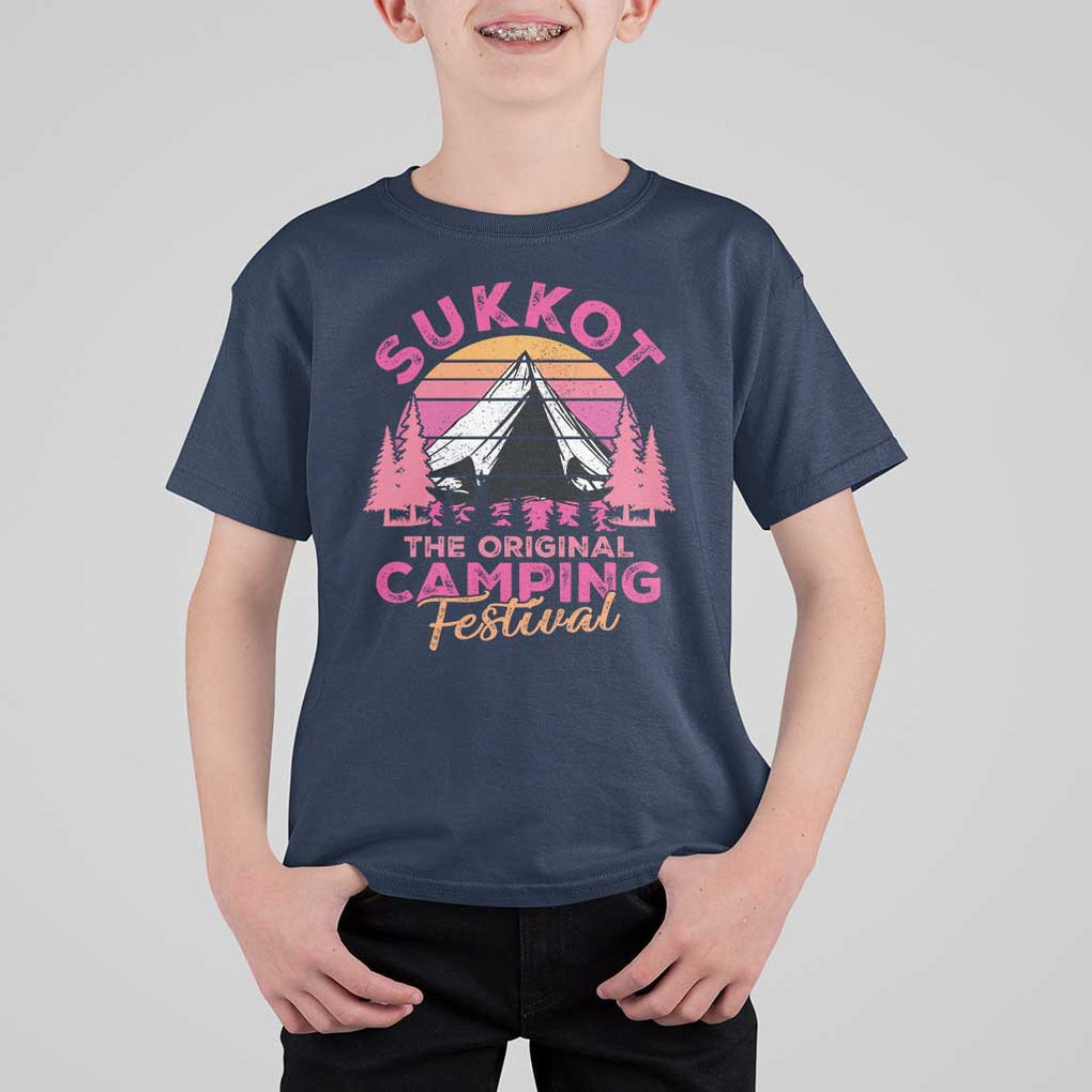 Sukkot T Shirt For Kid The Original Camping Festival Jewish Holiday TS09 Navy Print Your Wear
