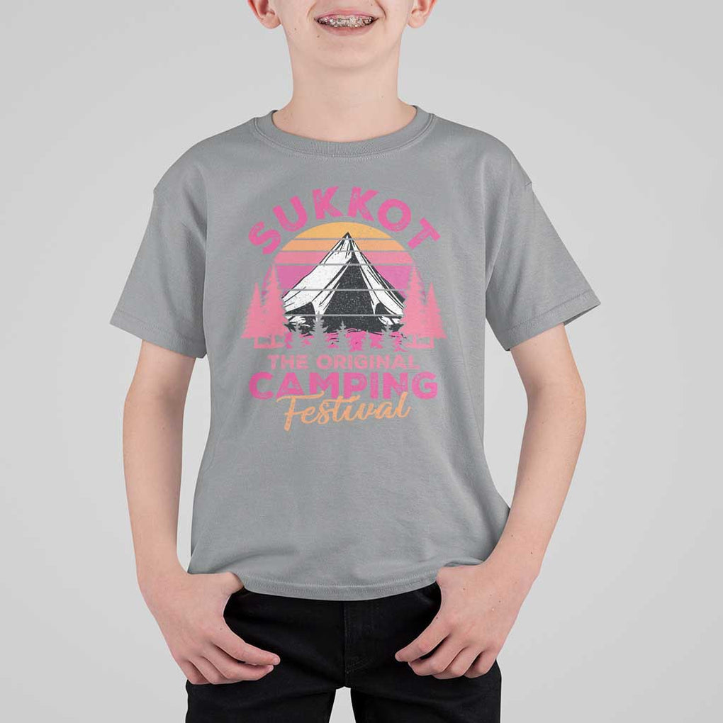 Sukkot T Shirt For Kid The Original Camping Festival Jewish Holiday TS09 Sport Gray Print Your Wear