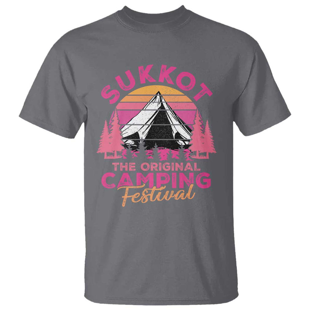 Sukkot T Shirt The Original Camping Festival Jewish Holiday TS09 Charcoal Print Your Wear