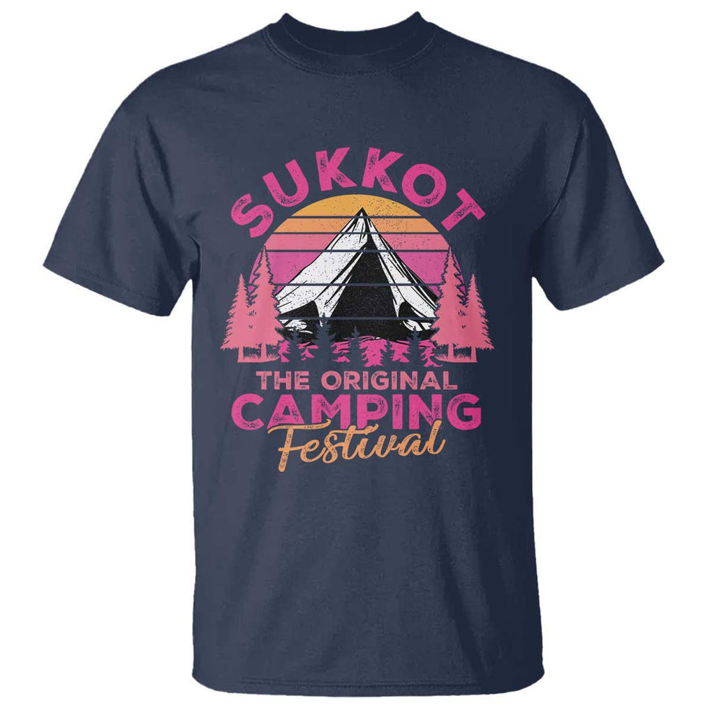 Sukkot T Shirt The Original Camping Festival Jewish Holiday TS09 Navy Print Your Wear