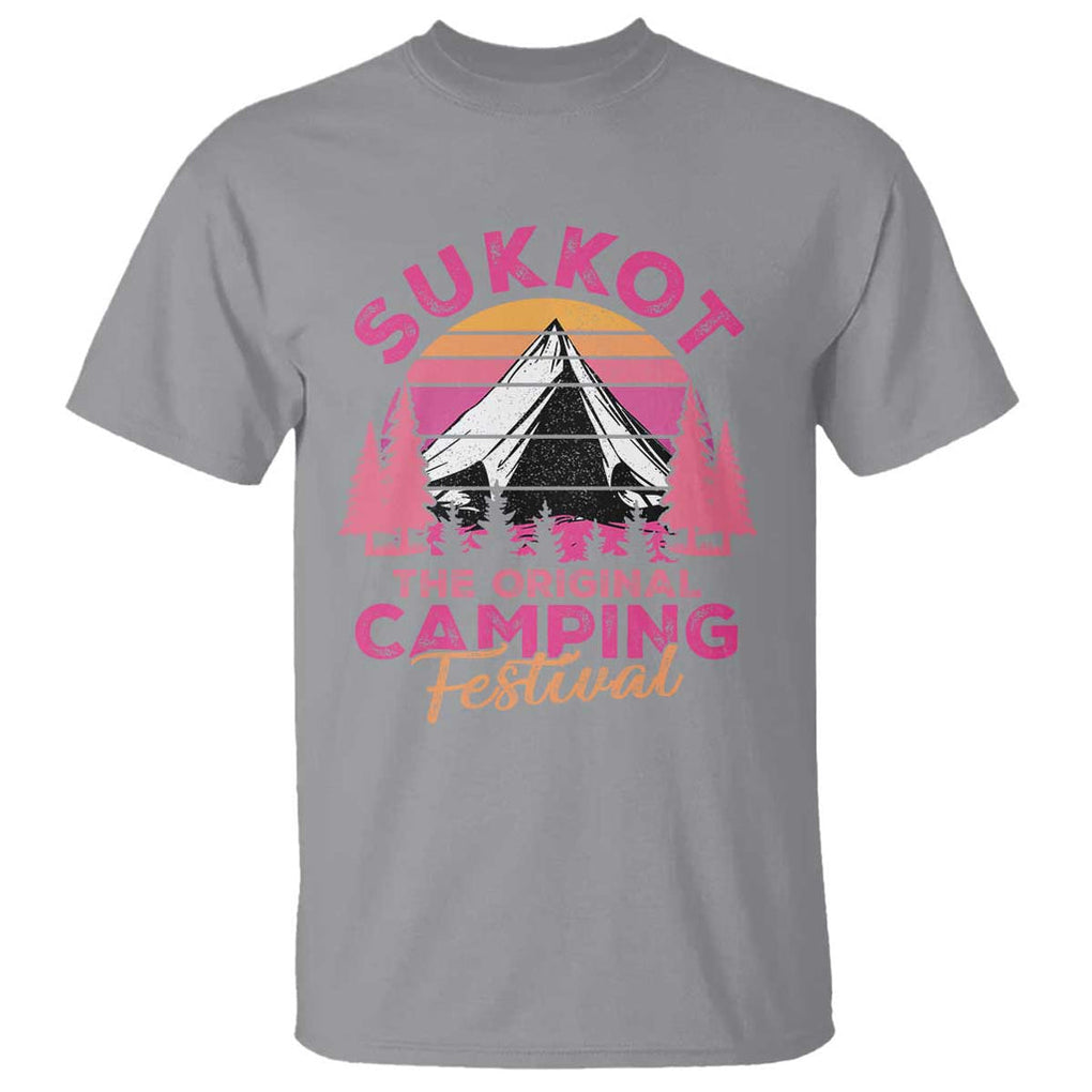 Sukkot T Shirt The Original Camping Festival Jewish Holiday TS09 Sport Gray Print Your Wear