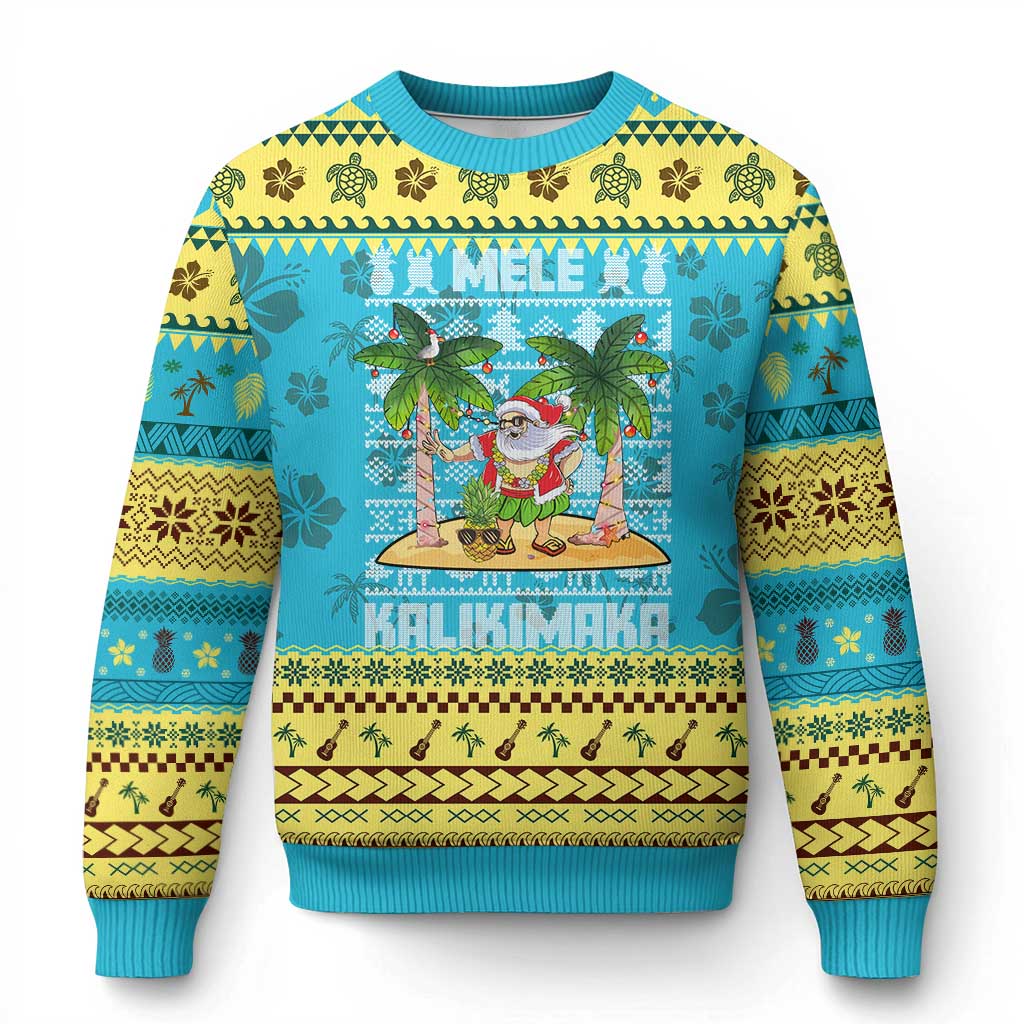 Xmas In Hawaii Ugly Christmas Sweater Mele Kalikimaka Santa Hawaiian Christmas Hula Dance TS09 Hawaii Print Your Wear