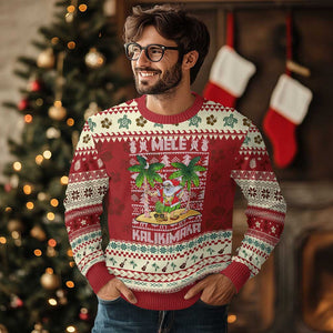 Xmas In Hawaii Ugly Christmas Sweater Mele Kalikimaka Santa Hawaiian Christmas Hula Dance TS09 Hibiscus Print Your Wear