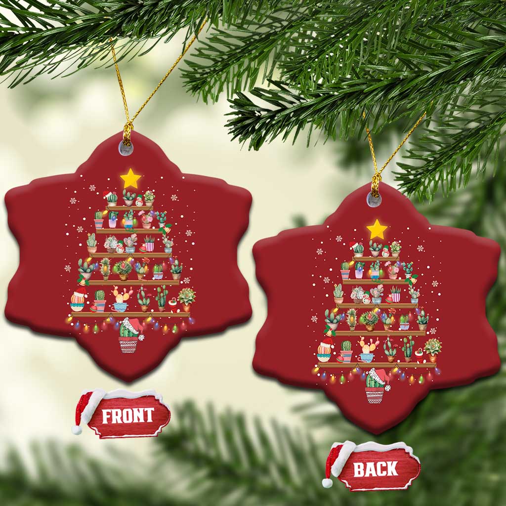Succulent Christmas Tree Cactus Gardener Christmas Ornament TS09 Snow Flake Red Print Your Wear