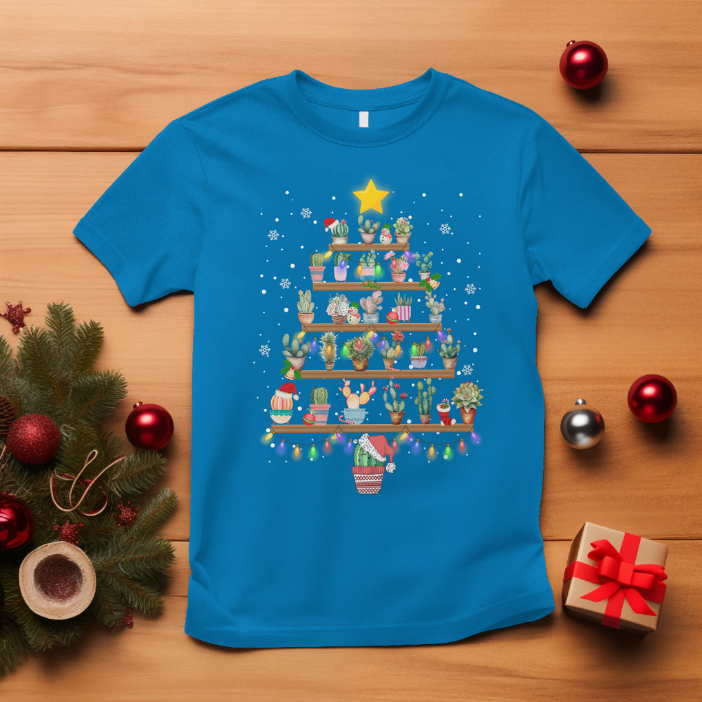 Succulent Christmas Tree Cactus Gardener T Shirt TS09 Sapphire Printyourwear