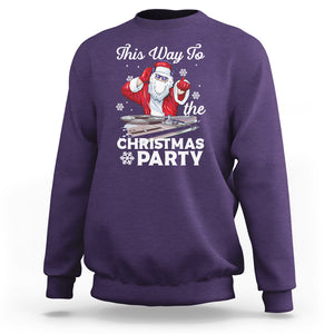 This Way to The Christmas Party Cool Santa DJ Sweatshirt TS09 Purple Printyourwear