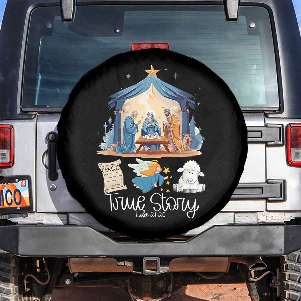 True Story Nativity Christmas Baby God Jesus Christian Spare Tire Cover TS09 No hole Black Print Your Wear