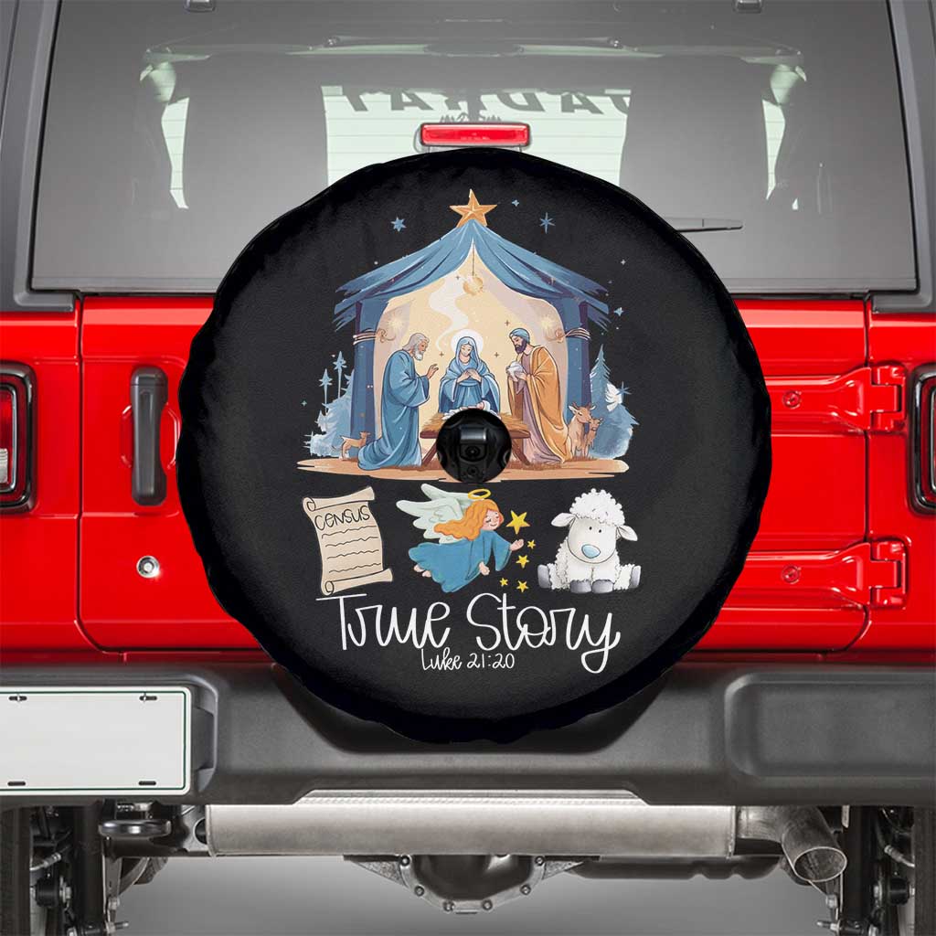 True Story Nativity Christmas Baby God Jesus Christian Spare Tire Cover TS09 Black Print Your Wear