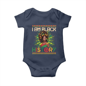 I Am Black History Baby Onesie Pretty African American Women Butterfly TS09 Navy Print Your Wear