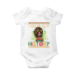 I Am Black History Baby Onesie Pretty African American Women Butterfly TS09 White Print Your Wear