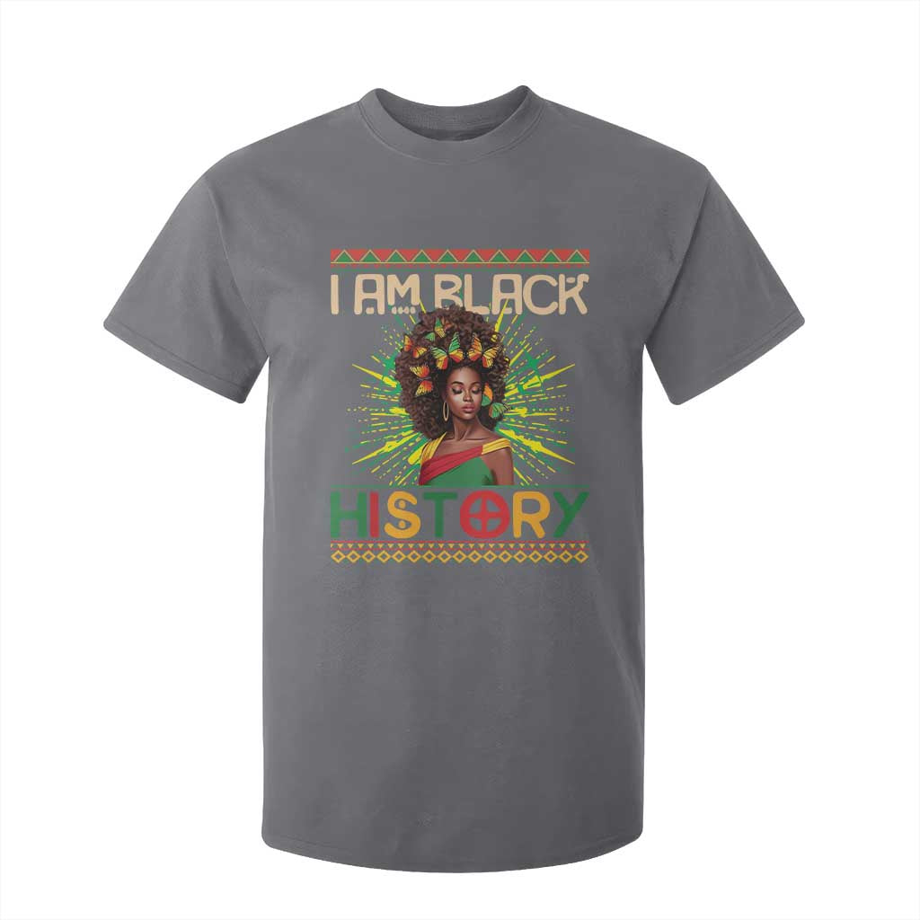 I Am Black History T Shirt For Kid Pretty African American Women Butterfly TS09 Charcoal Print Your Wear