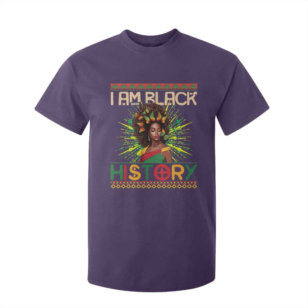 I Am Black History T Shirt For Kid Pretty African American Women Butterfly TS09 Purple Print Your Wear
