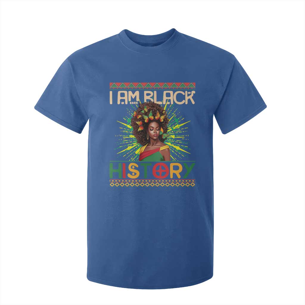 I Am Black History T Shirt For Kid Pretty African American Women Butterfly TS09 Royal Blue Print Your Wear