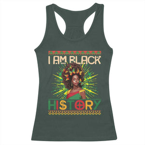 I Am Black History Racerback Tank Top Pretty African American Women Butterfly TS09 Dark Forest Green Print Your Wear