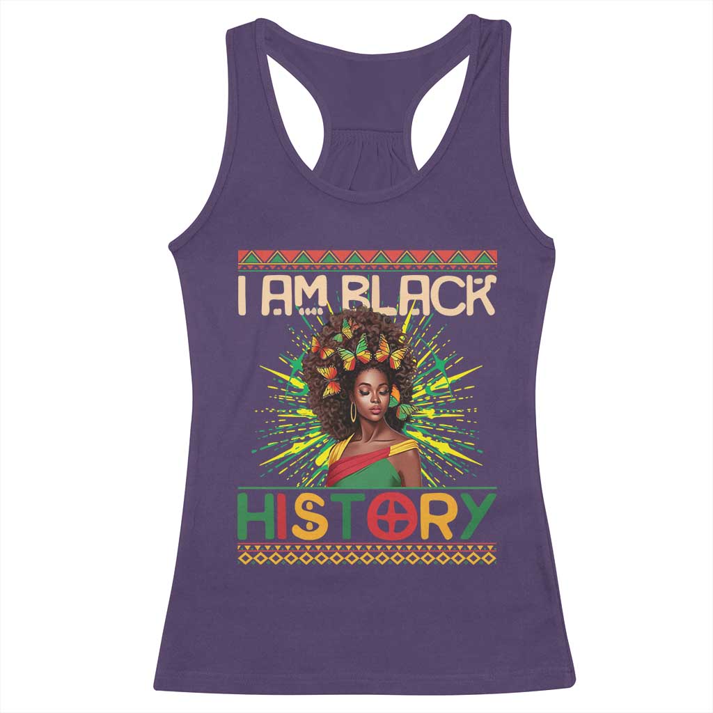 I Am Black History Racerback Tank Top Pretty African American Women Butterfly TS09 Purple Print Your Wear