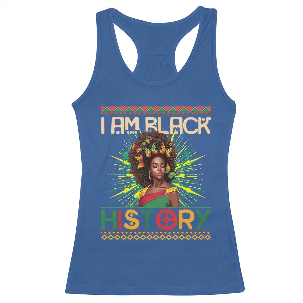I Am Black History Racerback Tank Top Pretty African American Women Butterfly TS09 Royal Blue Print Your Wear