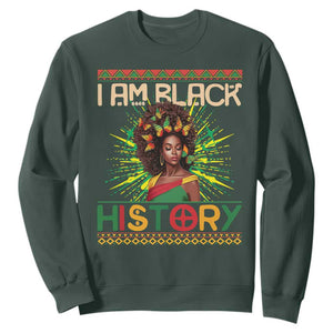 I Am Black History African American Women Pretty Butterfly Sweatshirt TS09 Dark Forest Green Printyourwear