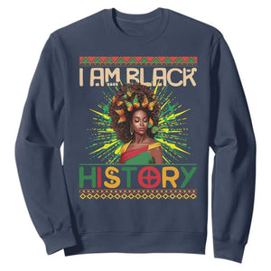 I Am Black History African American Women Pretty Butterfly Sweatshirt TS09 Navy Printyourwear
