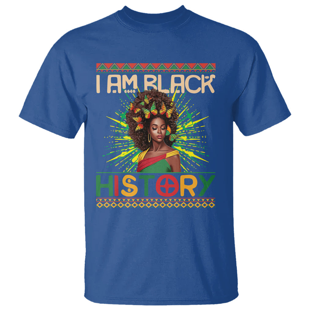 I Am Black History African American Women Pretty Butterfly T Shirt TS09 Royal Blue Printyourwear