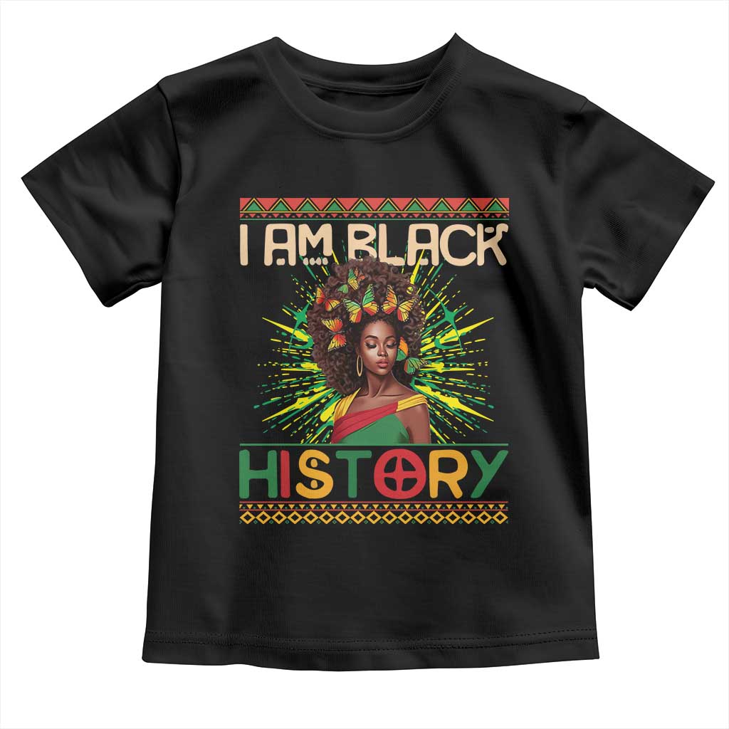 I Am Black History Toddler T Shirt Pretty African American Women Butterfly TS09 Black Print Your Wear