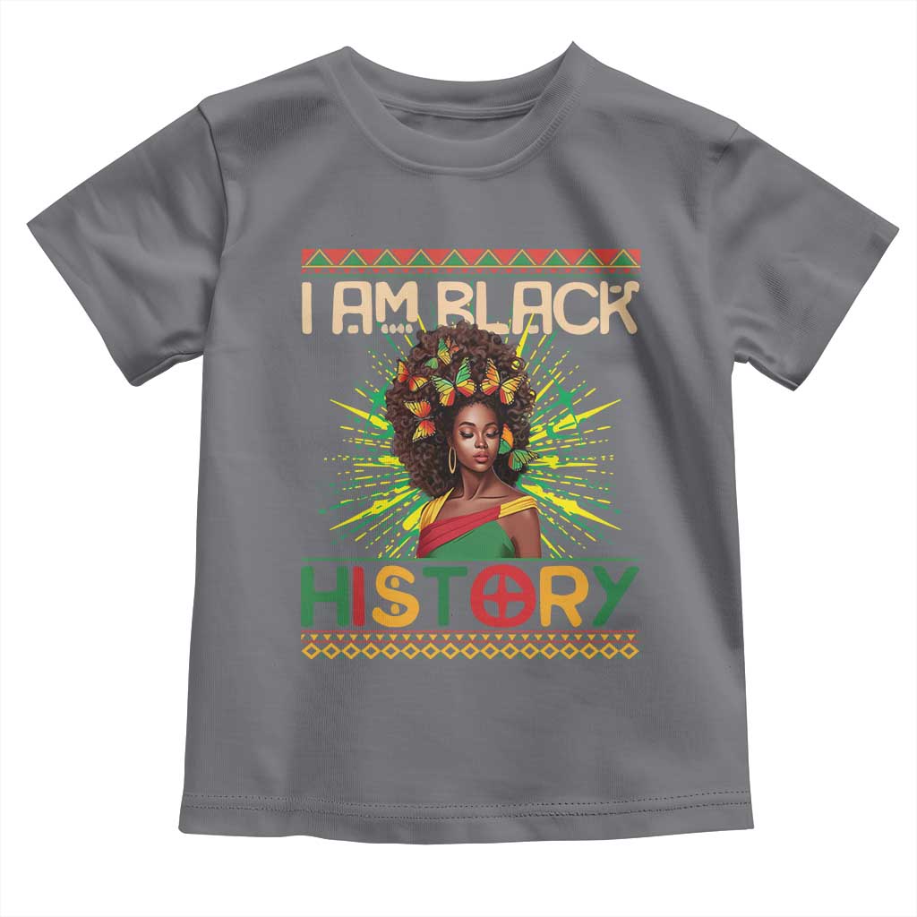 I Am Black History Toddler T Shirt Pretty African American Women Butterfly TS09 Charcoal Print Your Wear