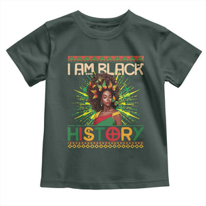 I Am Black History Toddler T Shirt Pretty African American Women Butterfly TS09 Dark Forest Green Print Your Wear