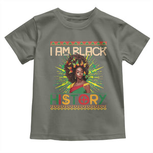I Am Black History Toddler T Shirt Pretty African American Women Butterfly TS09 Military Green Print Your Wear